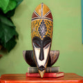 Handcrafted Rubberwood Young Mother African Mask Ghana
