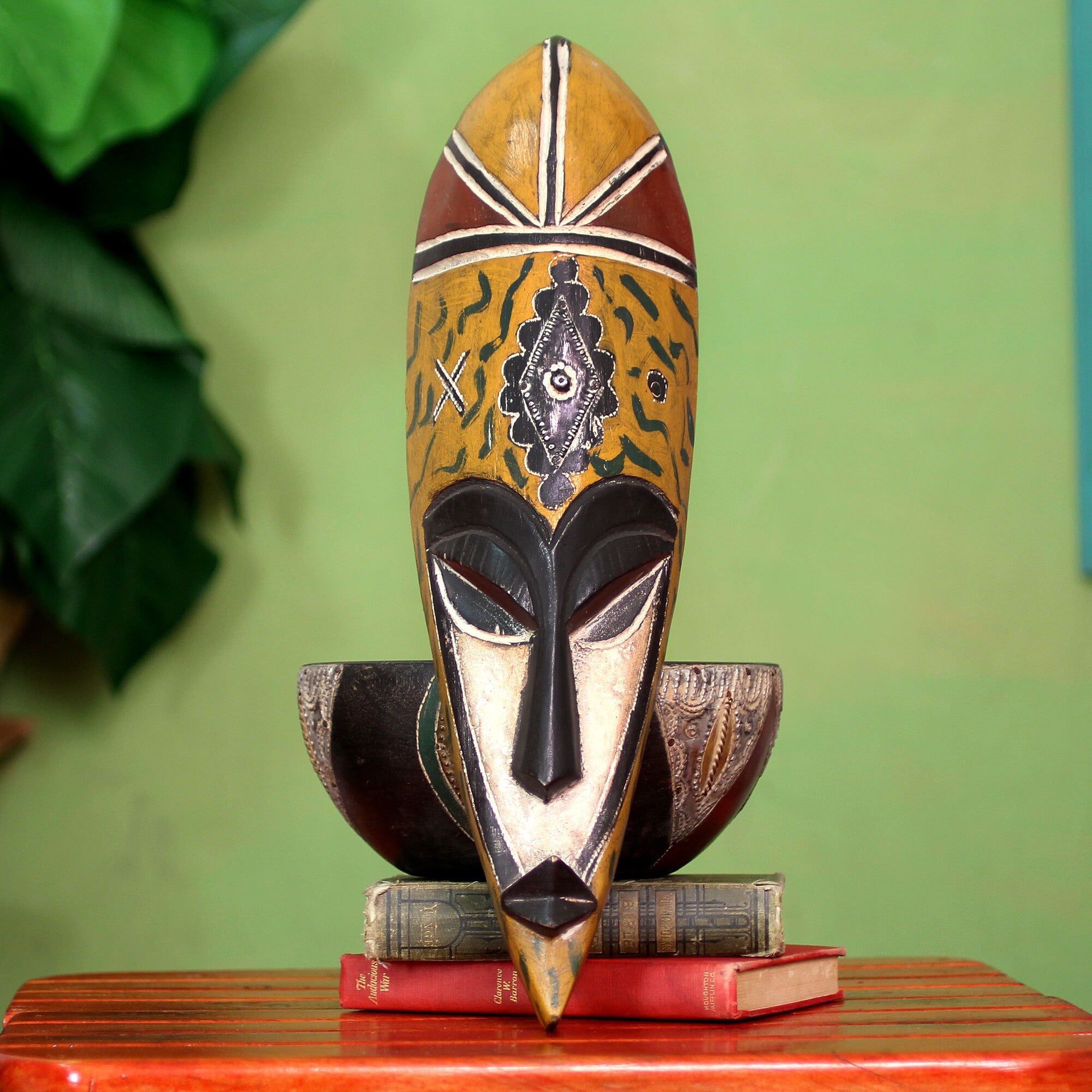 Handcrafted Rubberwood Young Mother African Mask Ghana