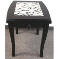 Handmade Safari End Table Ghana Black White Black White