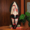 Handcrafted Sese Wood African Giraffe Spirit Ii African Wall Mask Ghana