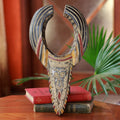 Handcrafted Sese Wood Ashanti Bull African Wall Mask Ghana