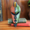 Handmade Sese Wood Desire For Peace African Mask Ghana Multi Color