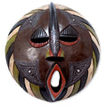 Handcrafted Sese Wood Harvest Increase African Mask Ghana Multi Brown
