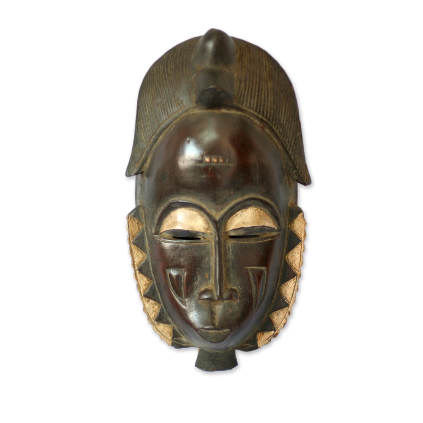 Handcrafted Sese Wood Male Baule Fertility Mask African Mask Ghana