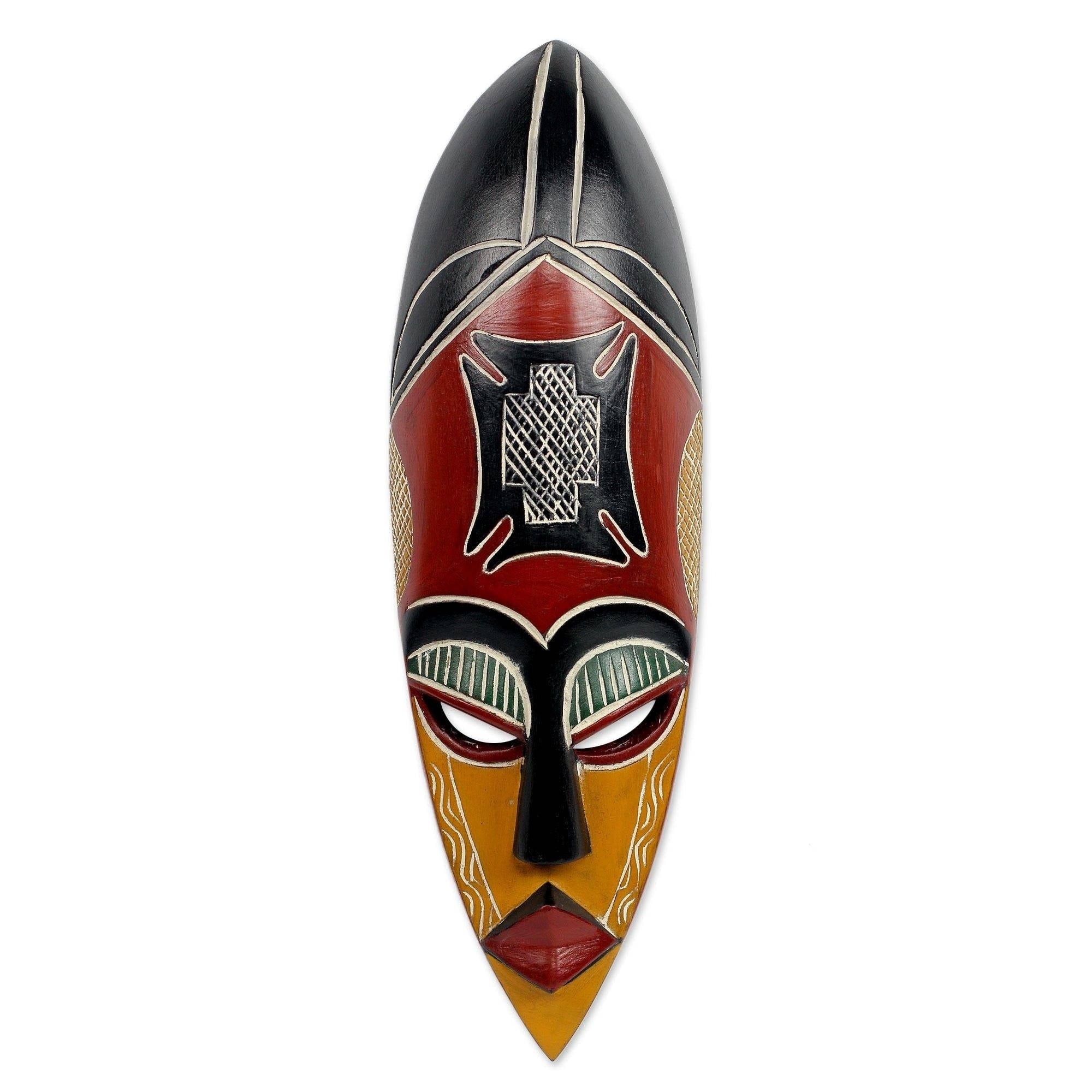 Handcrafted Sese Wood Safety And Security African Mask Ghana