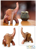 Handmade Suar Wood Elephant Strut Sculpture Indonesia