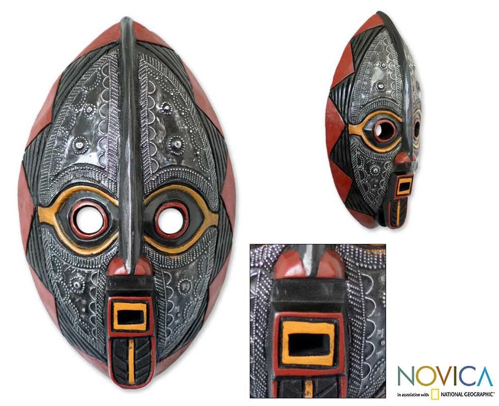 Handcrafted Wood Spirit Talk African Mask Ghana