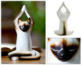 Handmade Wood Toward The Sky Yoga Cat Sculpture Indonesia