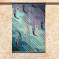 Handmade Wool Lilac Toucans Turquoise Lilac Blue Tapestry Peru