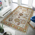 Handknotted Wool Grey Gold Traditional All Over Traditional Knot Rug 76 X 96
