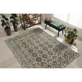 Handknotted Wool Grey Traditional Geometric Traditional Knot Rug 76 X 96