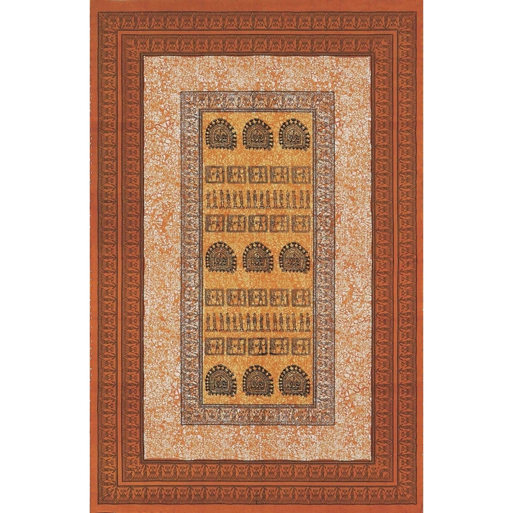 Handmade 100 Tribal Print Tapestry Throw Tablecloth Coverlet Wall Decor Artistic Twin 68X102 Blue Yellow
