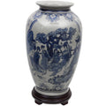 Handmade 14 Inch Blue And White Porcelain Tung Chi Vase China