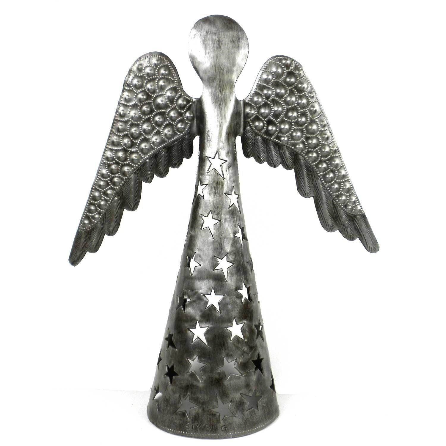Handmade 14 Inch Metalwork Angel Wings Down Haiti