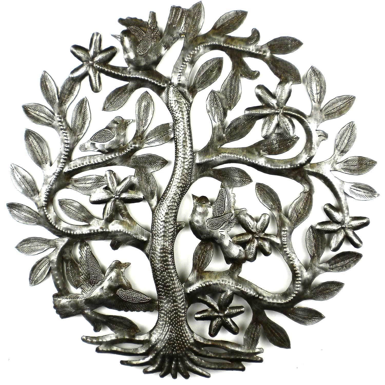 Handmade 14 Inch Tree Of Life With Birds Haiti