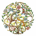 Handmade 24 Inch Painted Tree Of Life With Geckos Metal Wall Art Haiti