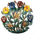 Handmade 24 Inch Painted Colorful Flower Garden Metal Wall Art Haiti