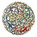 Handmade 24 Inch Painted Four Colorful Geckos Metal Wall Art Haiti