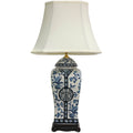 Handmade 26 Inch Blue And White Vase Lamp China