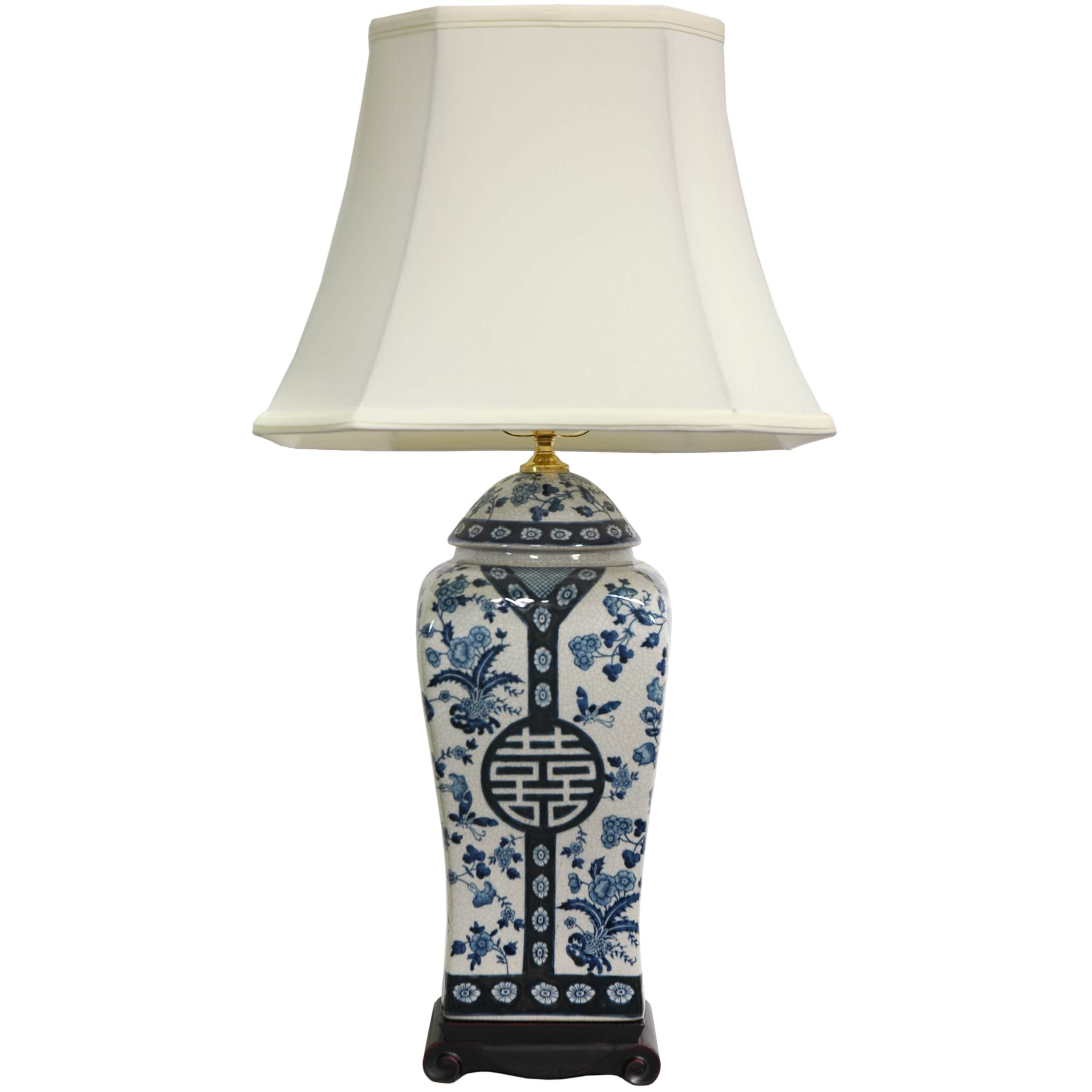 Handmade 26 Inch Blue And White Vase Lamp China
