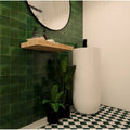 Handmade 4X4 In Moroccan Mosaic Solid Color Dark Green
