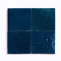 Handmade 4X4 In Moroccan Mosaic Solid Color Deep Blue