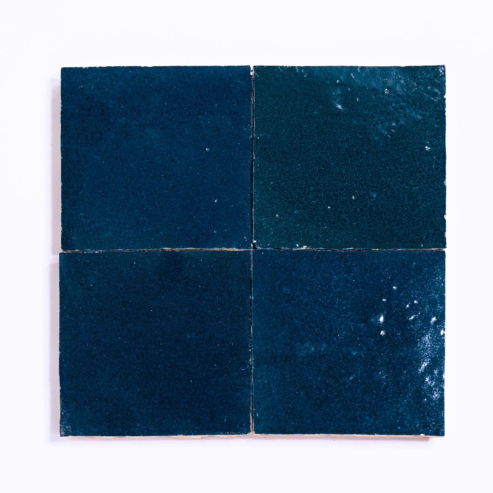 Handmade 4X4 In Moroccan Mosaic Solid Color Deep Blue
