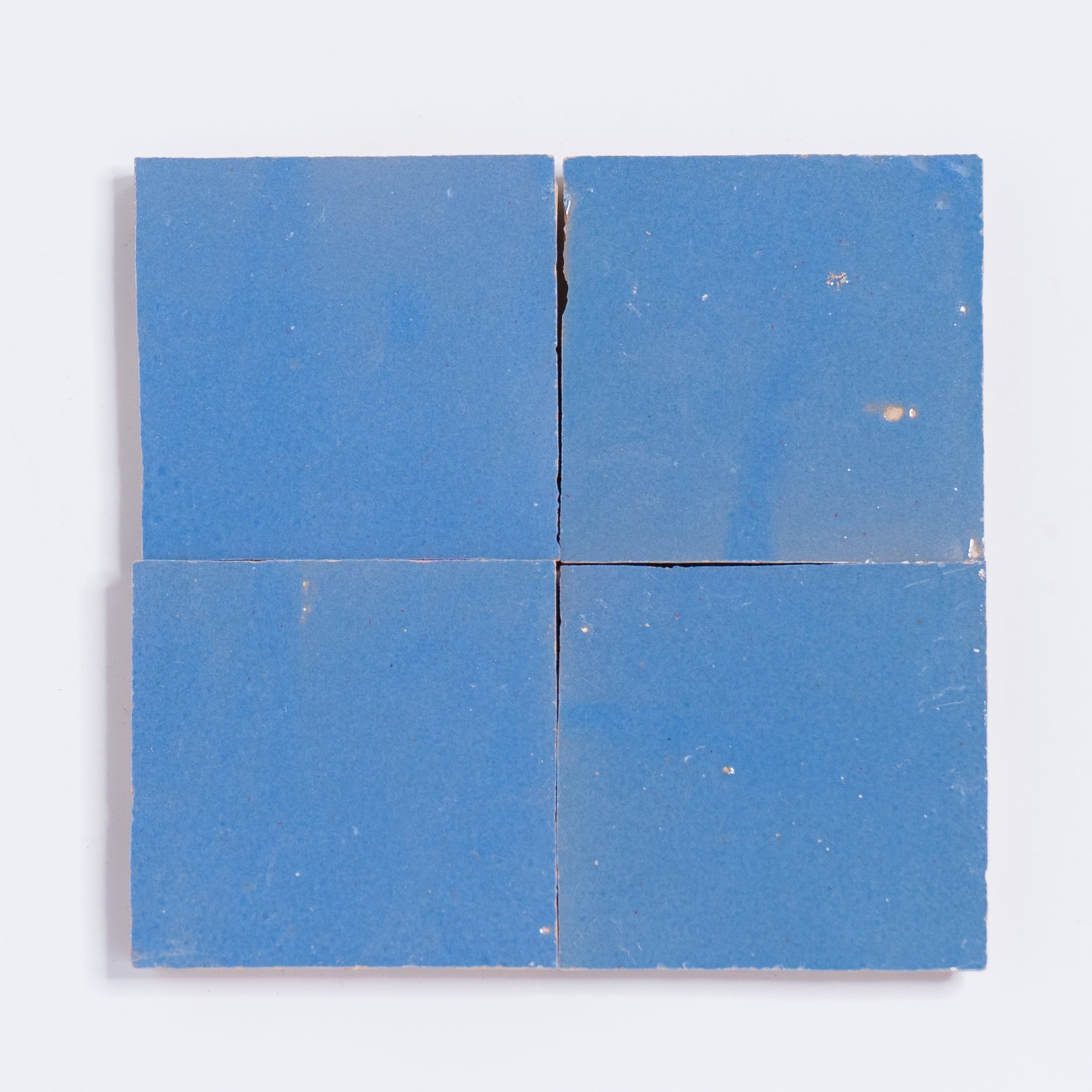 Handmade 4X4 In Moroccan Mosaic Solid Color Pastel Blue