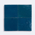 Handmade 4X4 In Moroccan Mosaic Solid Color Night Blue