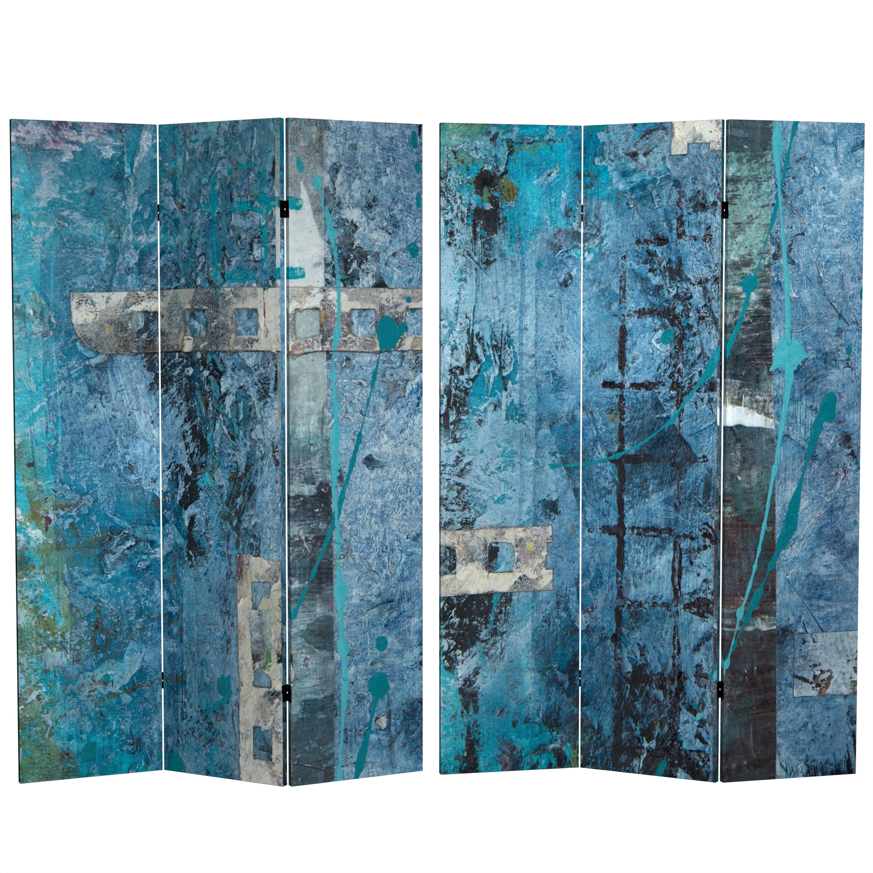 6 Ft. Tall Double Sided Blue Dream Canvas Room Divider