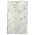 6 Ft. Tall Double Sided Ivory Flowers Canvas Room Divider