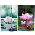 6 Ft. Tall Double Sided Lotus Blossom Canvas Room Divider