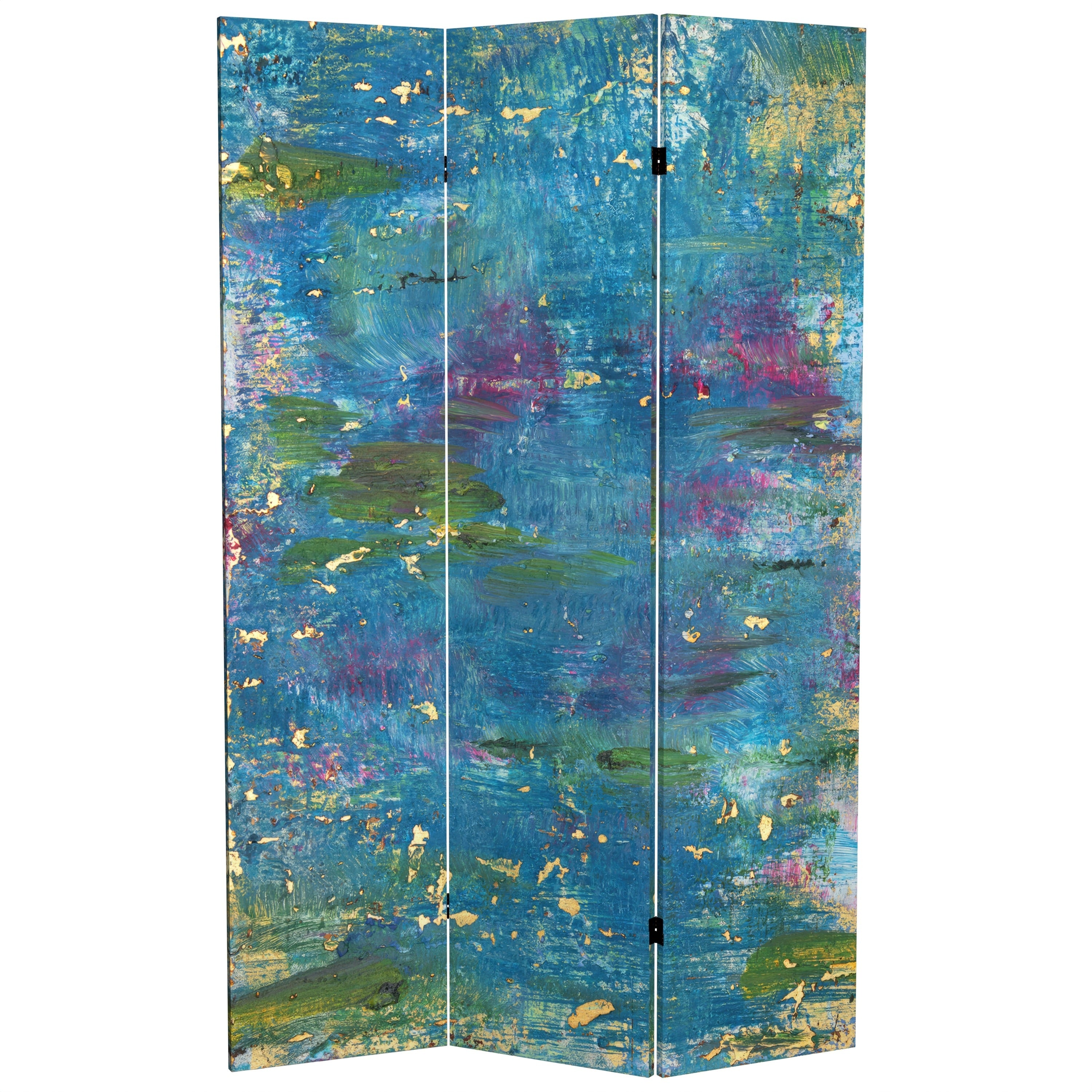 6 Ft. Tall Double Sided River God Canvas Room Divider