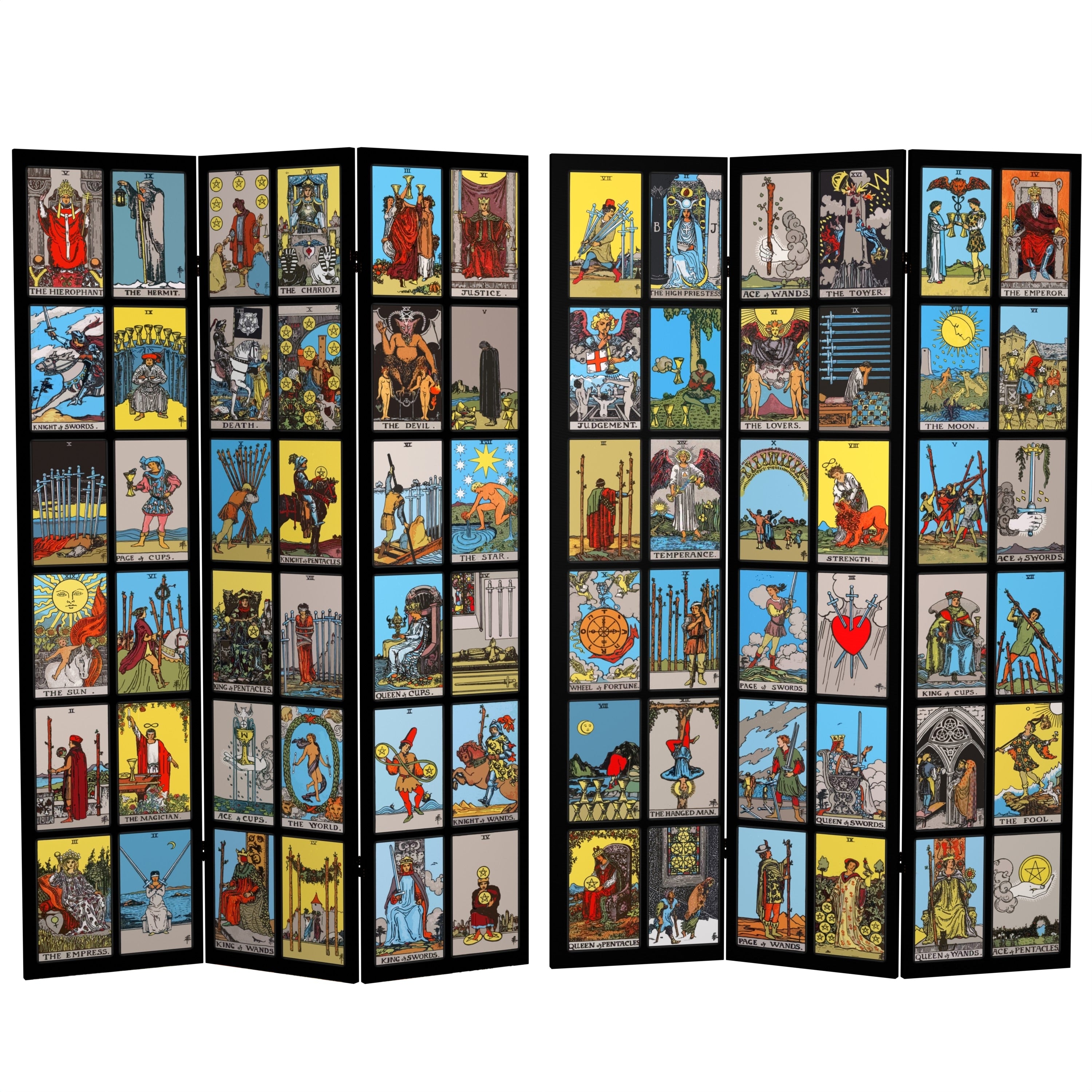 Double Sided Tarot 6 Foot Tall Canvas Room Divider