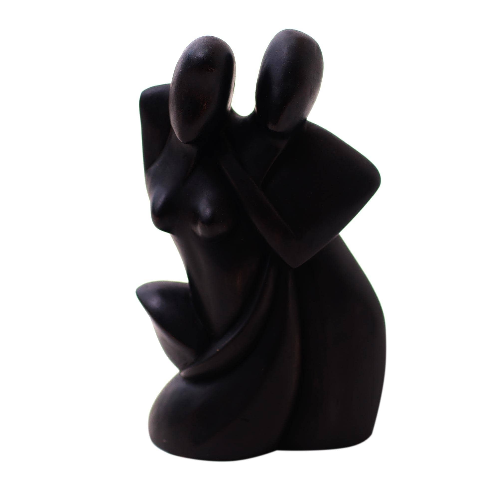 Handmade A Couple In Love Wood Sculpture Indonesia 8.25 H X 5 W X 2 D