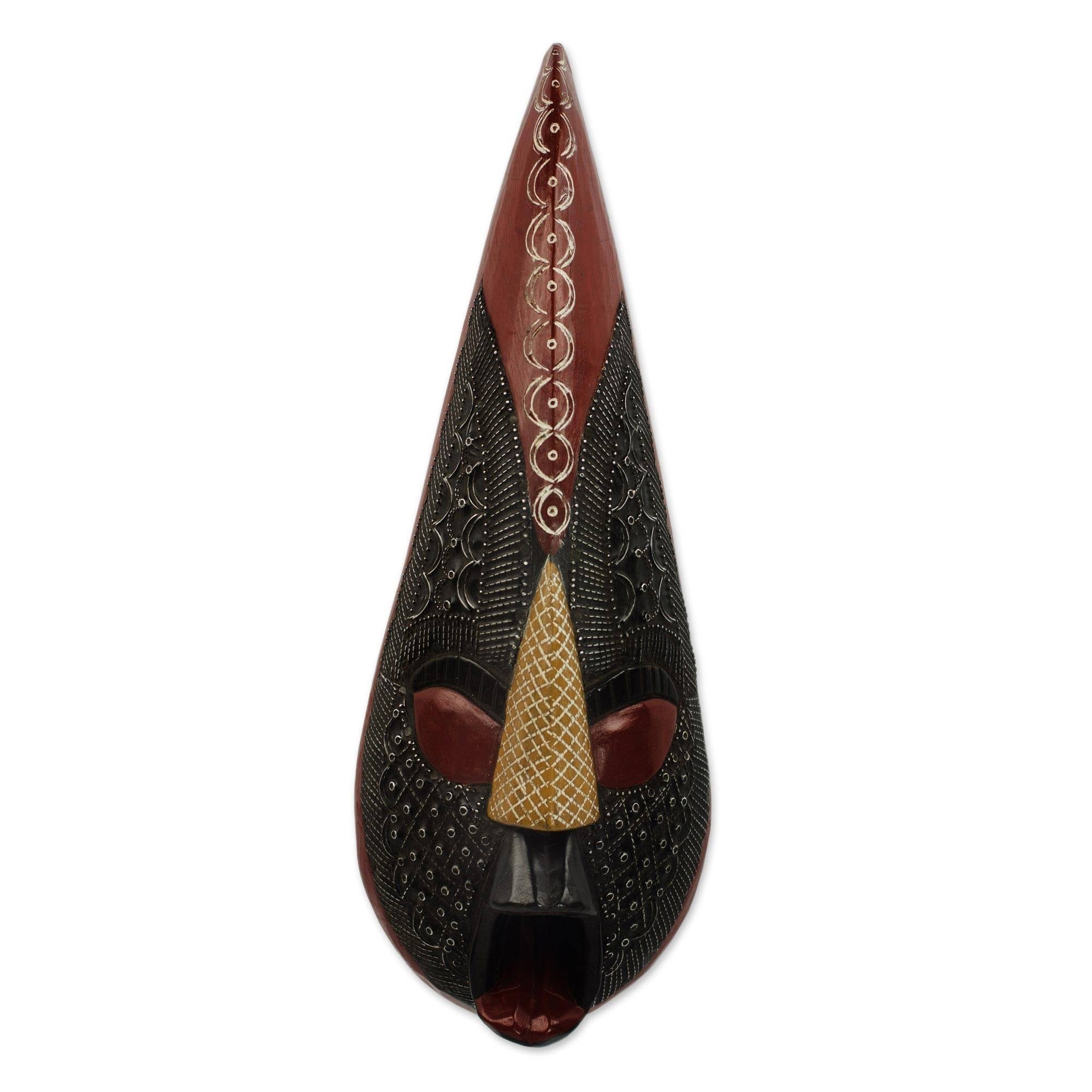 Handmade Abotare African Wood Mask Ghana