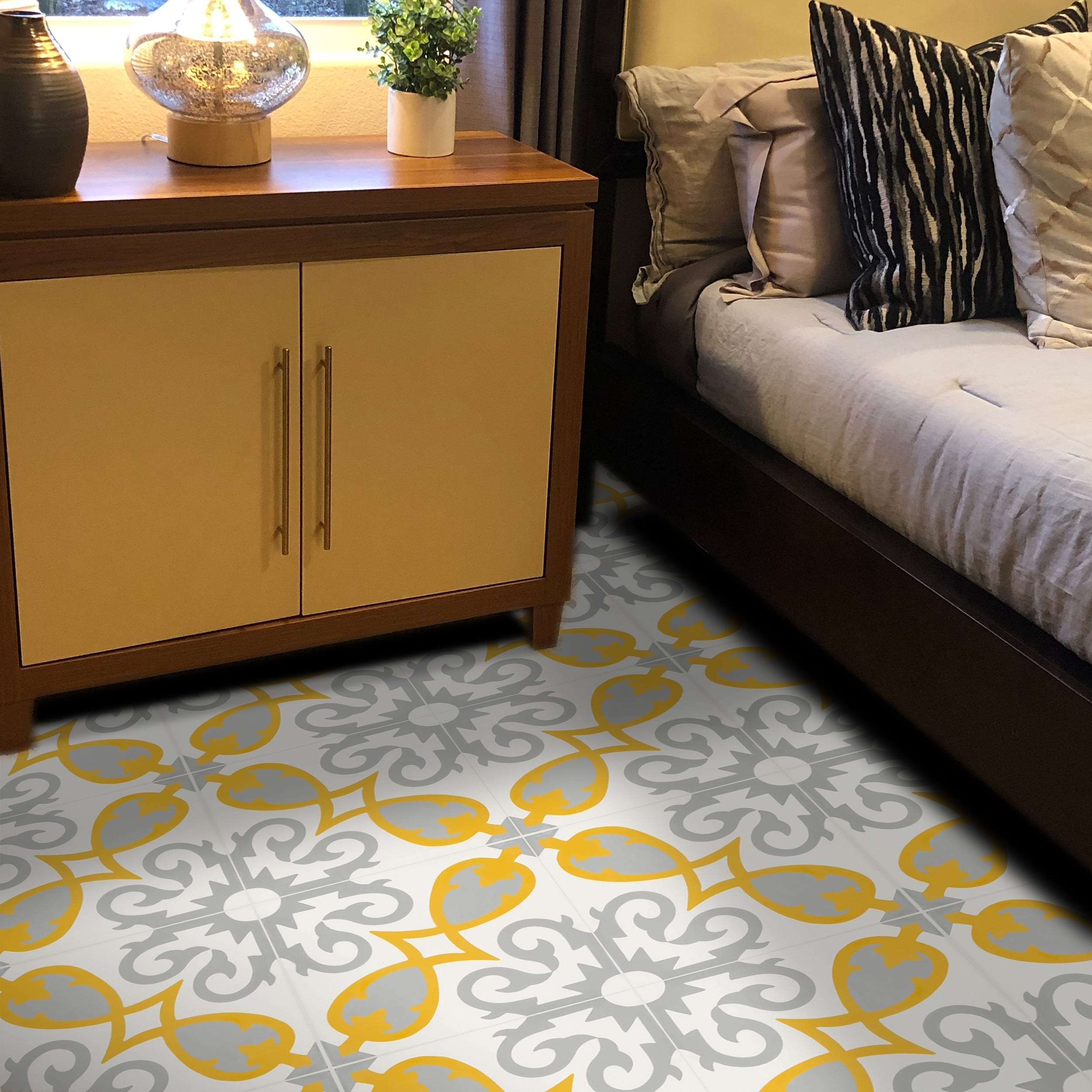 Agadir In Grey And Yellow Handmade 8X8In Moroccan Tile