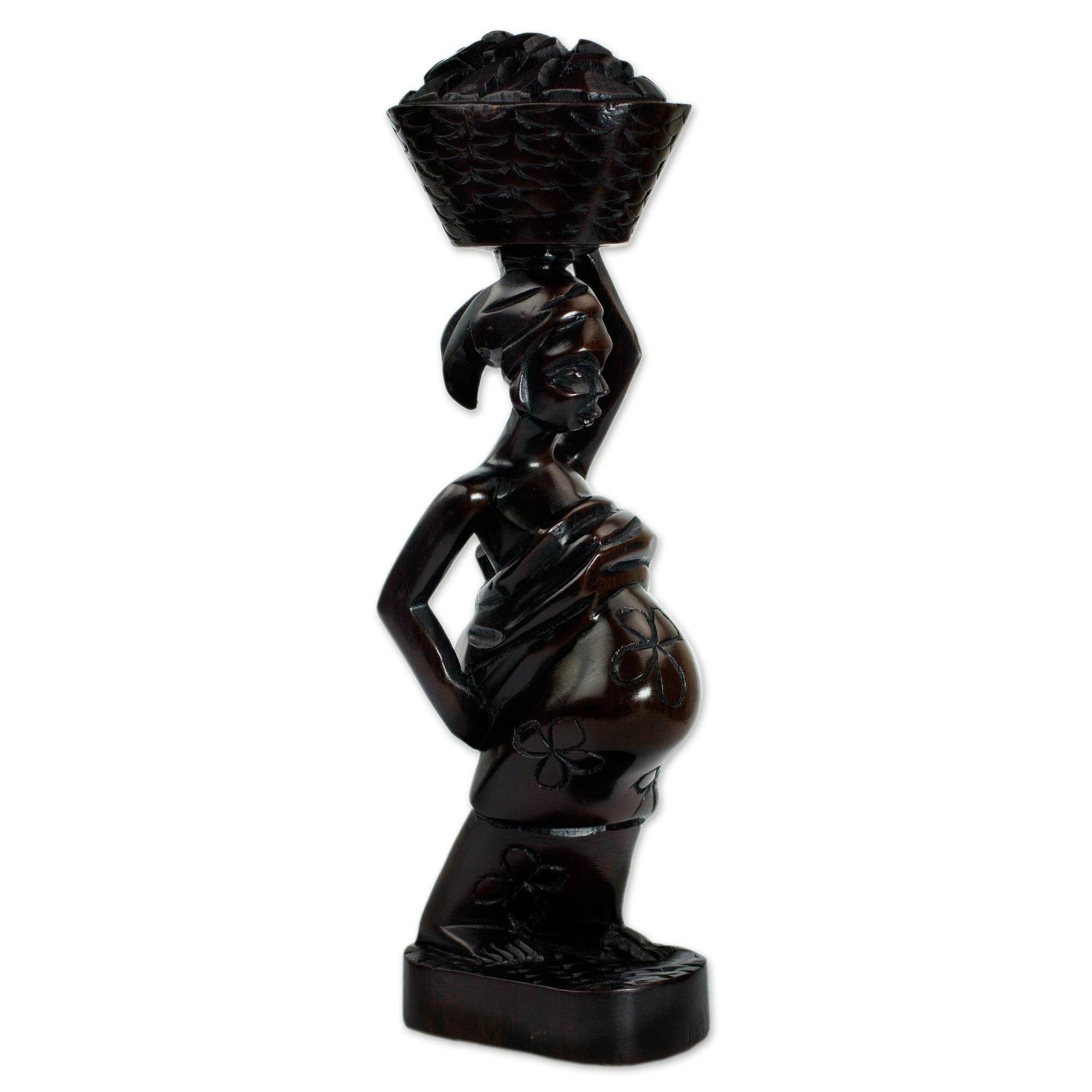 Handmade Ahokeka Ebony Wood Sculpture Ghana