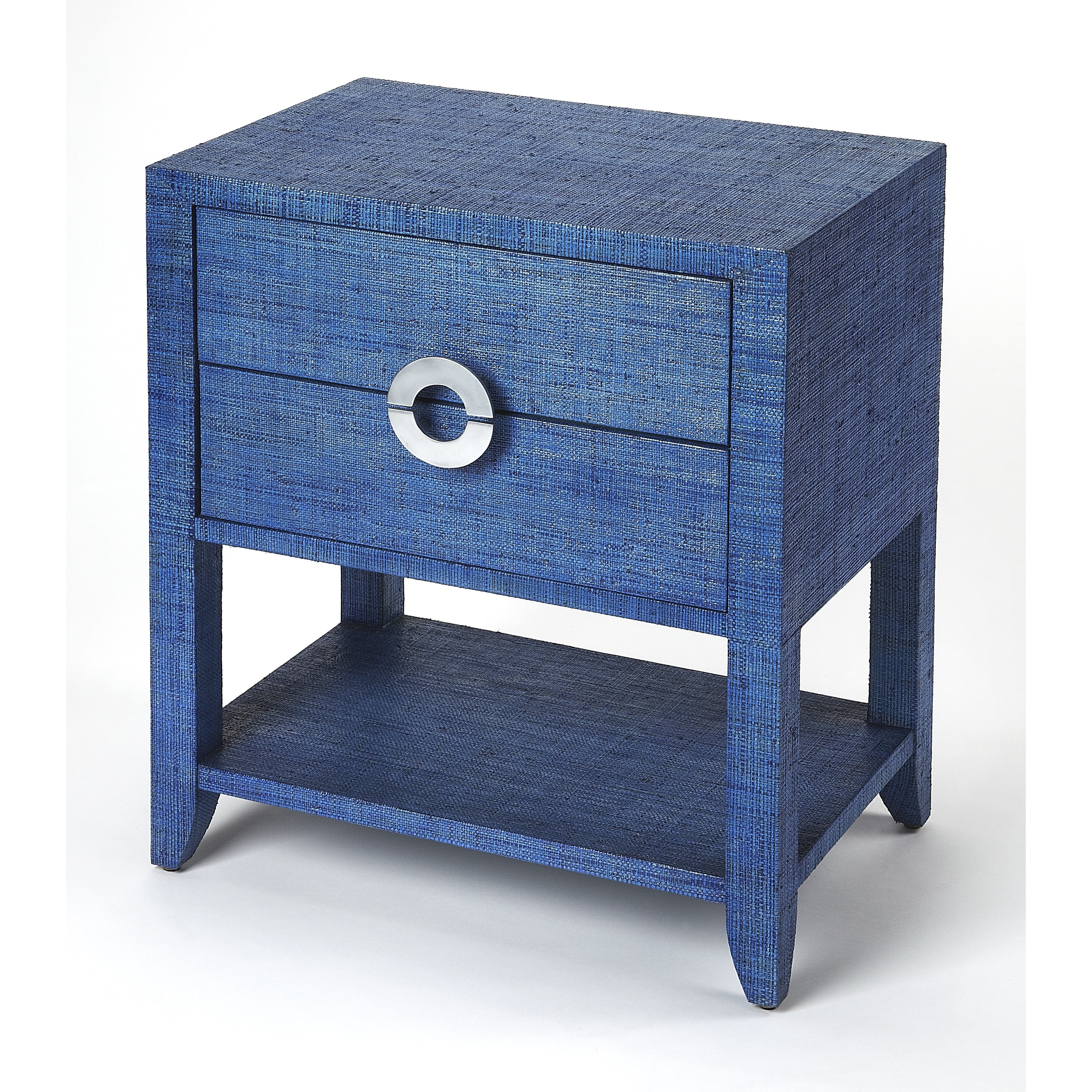 Butler Amelle Blue Raffia End Table