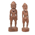 Handmade Ancient Asmat Pair Wood Sculptures Indonesia 40 X 17 X 16