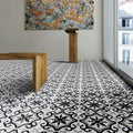 Argana In Black And Grey Handmade 8X8 In Moroccan Tile Pack 12