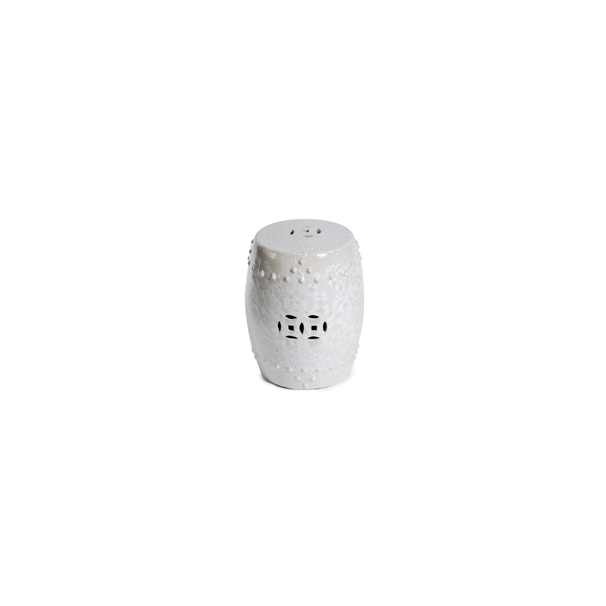 Asa Porcelain Garden Stool In White