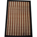 Handmade Asian Hand Woven Brown Striped Rayon From Bamboo Rug 2 X 3