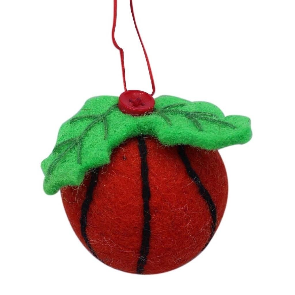 Handmade Basketball Felt Ornament Nepal