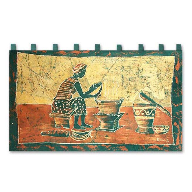 Handmade Batik Fufui Beih Wall Hanging Ghana