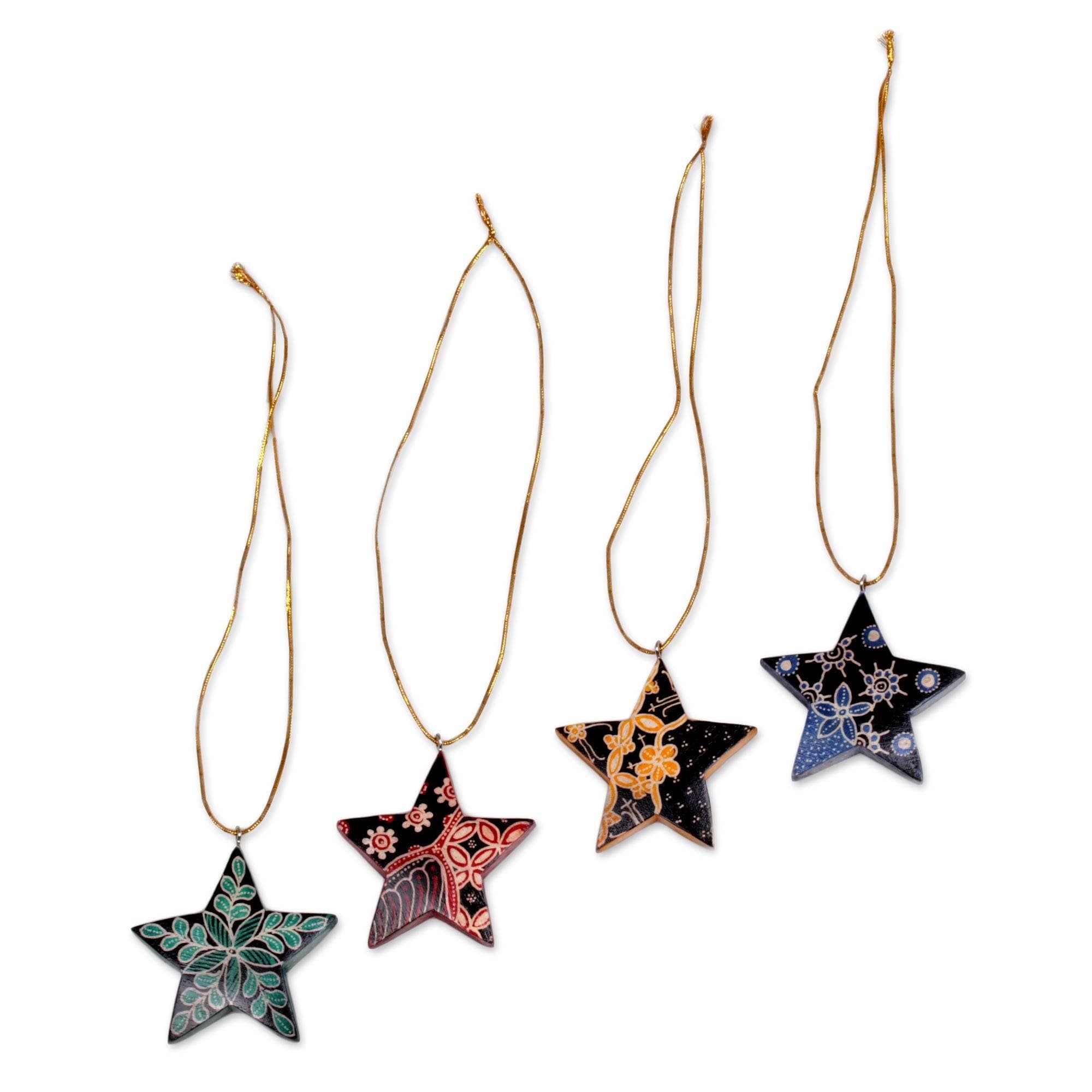 Handmade Batik Wood Ornaments Bali Stars Indonesia .