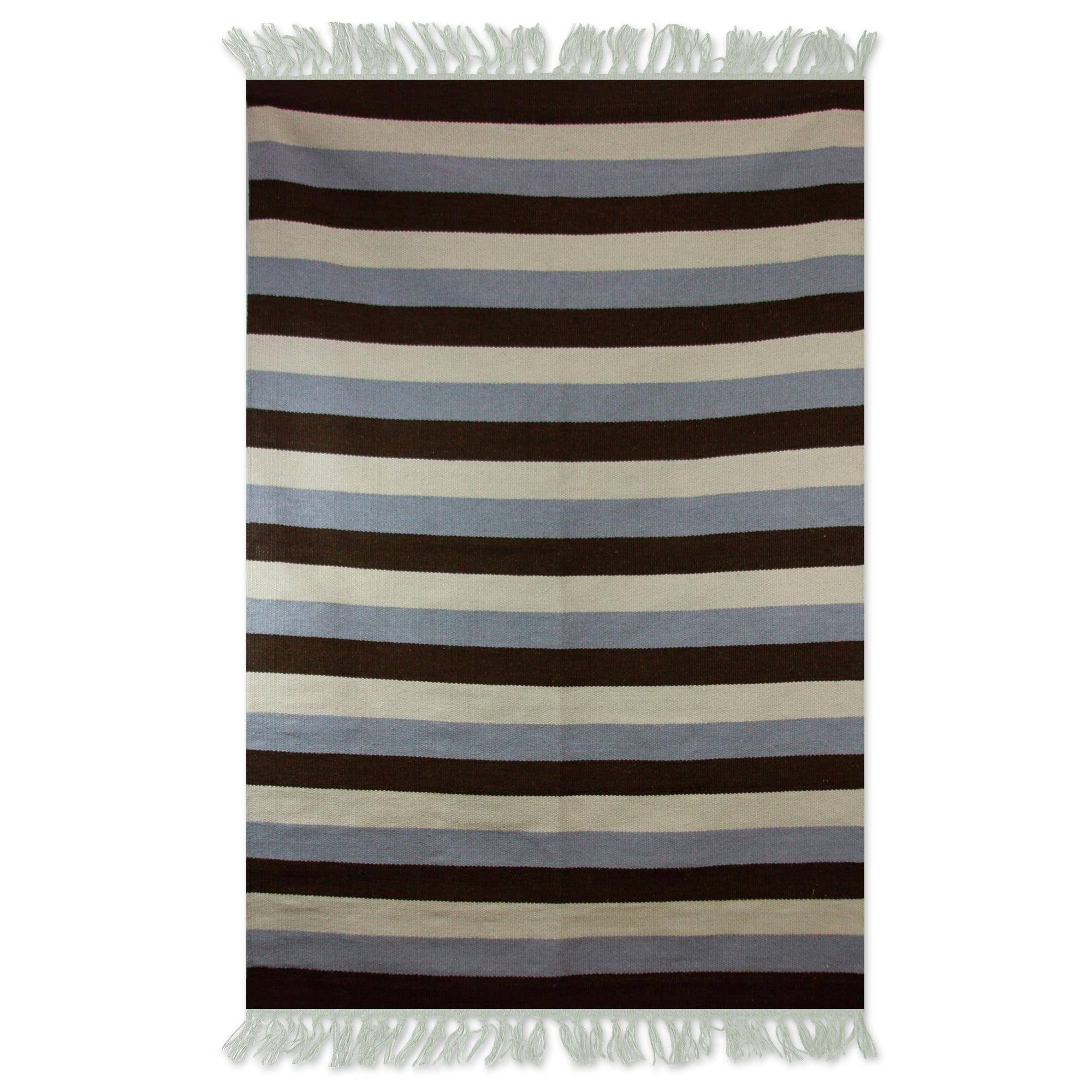 Handmade Bold Horizon Wool Rug India Big