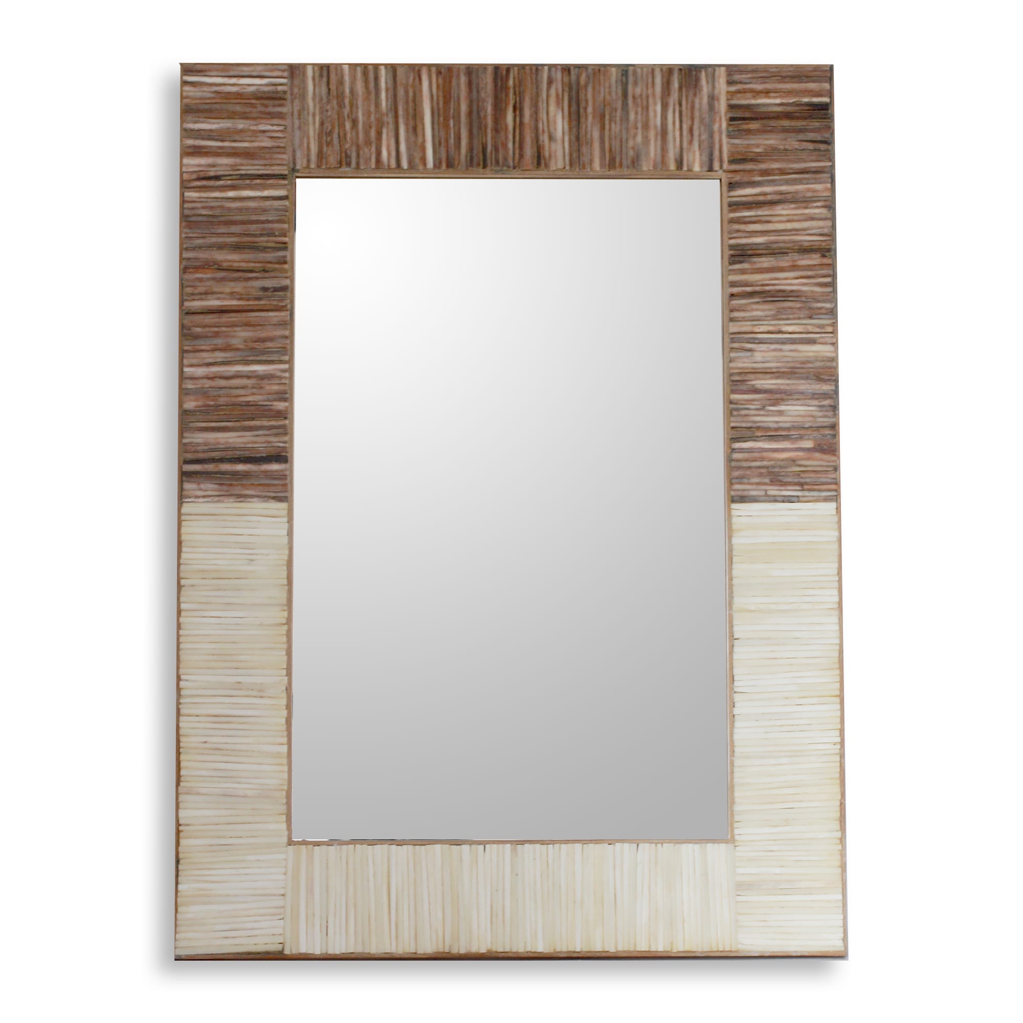 Handmade Bone Wall Mirror Natural Memories India Brown Ivory