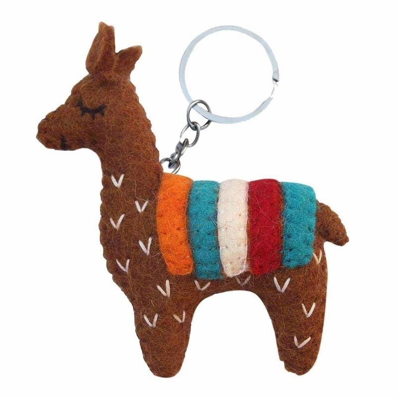 Handmade Brown Llama Ornament Nepal