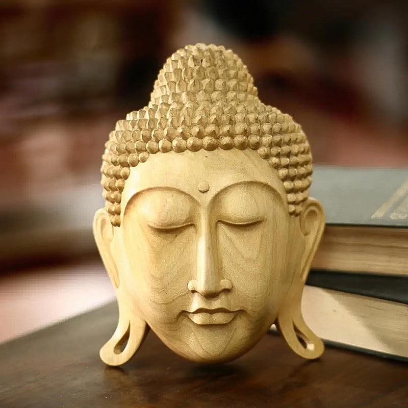 Handmade Buddhas Wood Eternal Bliss Masks Indonesia